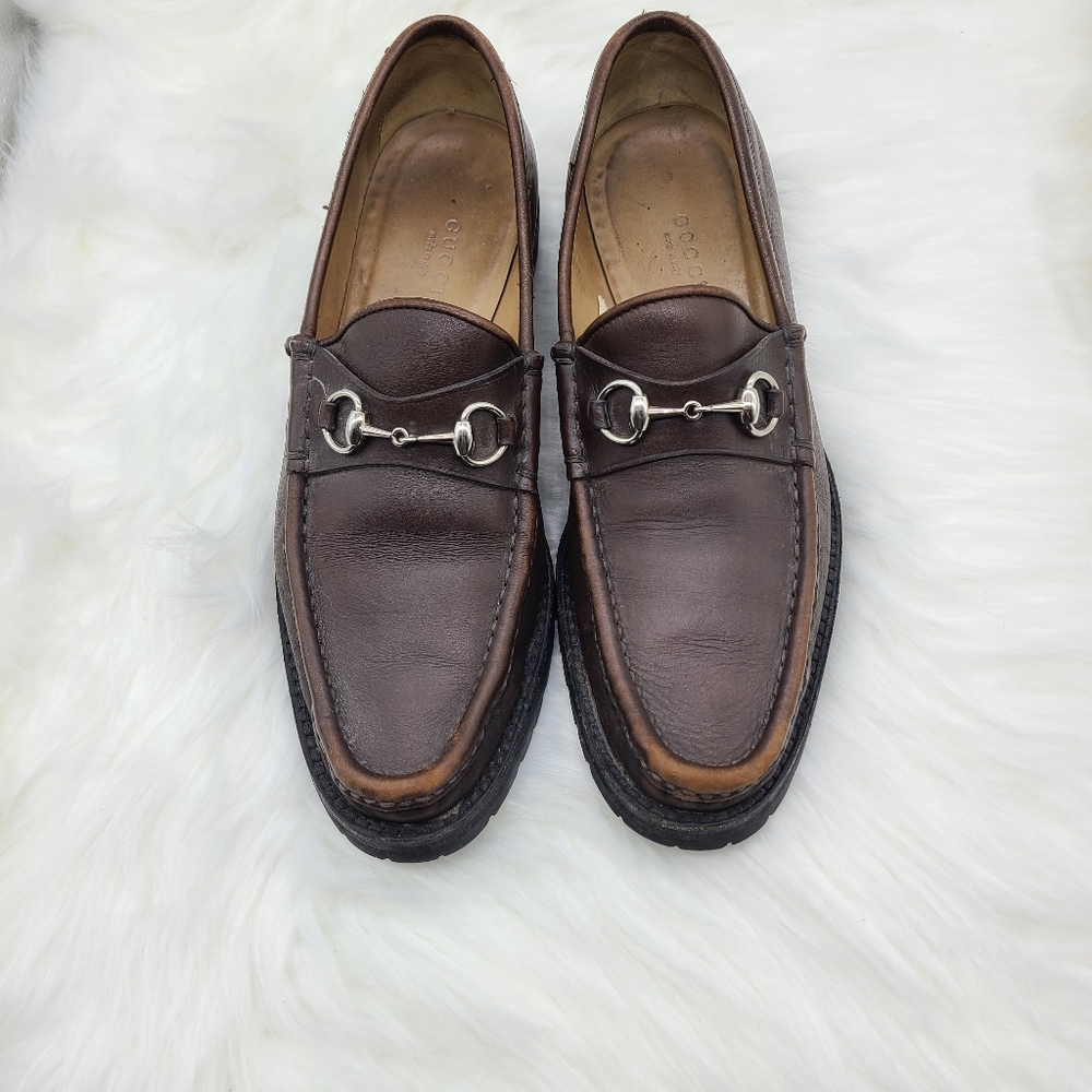 Gucci leather horsebit loafers